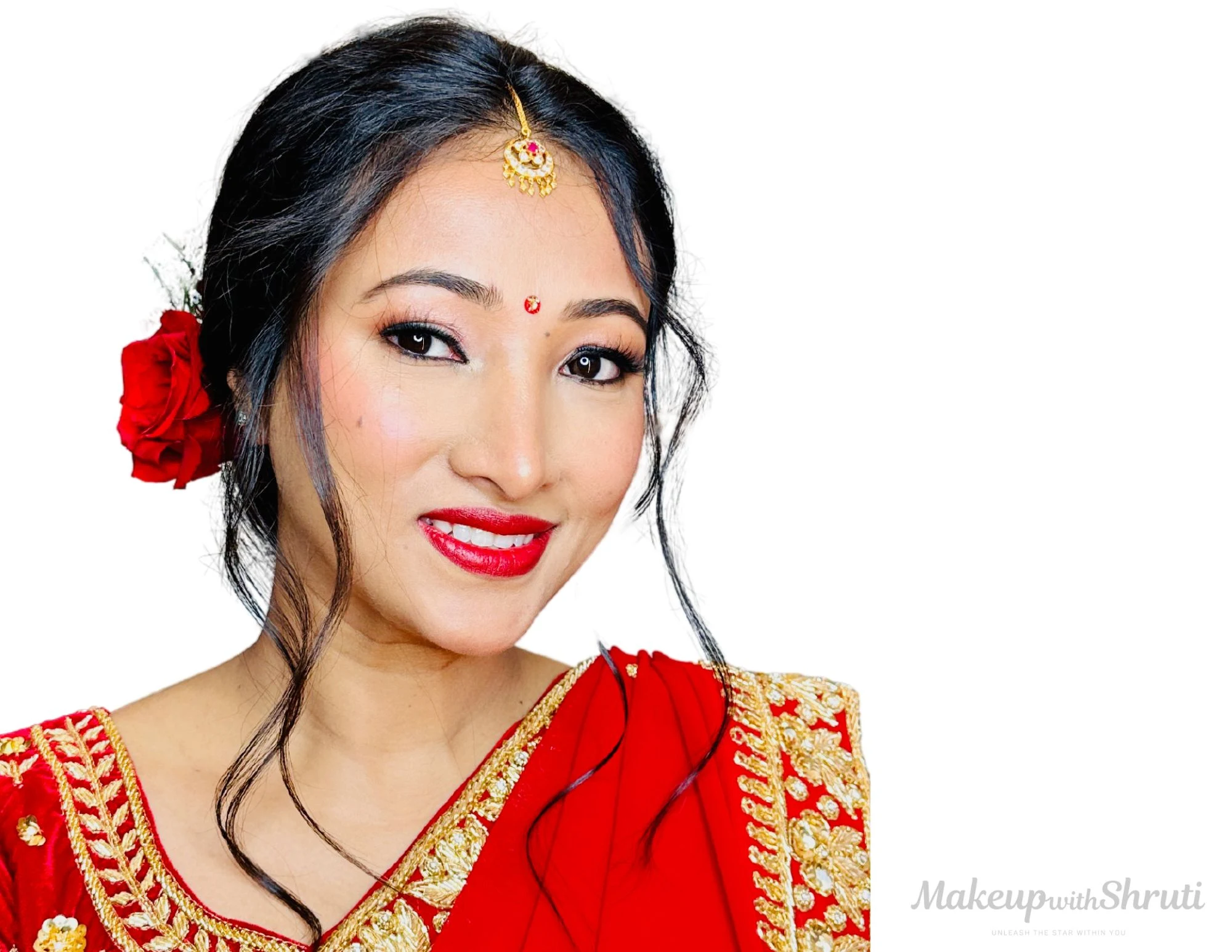 South Asian bridal makeup and hairstyle for Suzy – wedding day look by Shruti Rawal